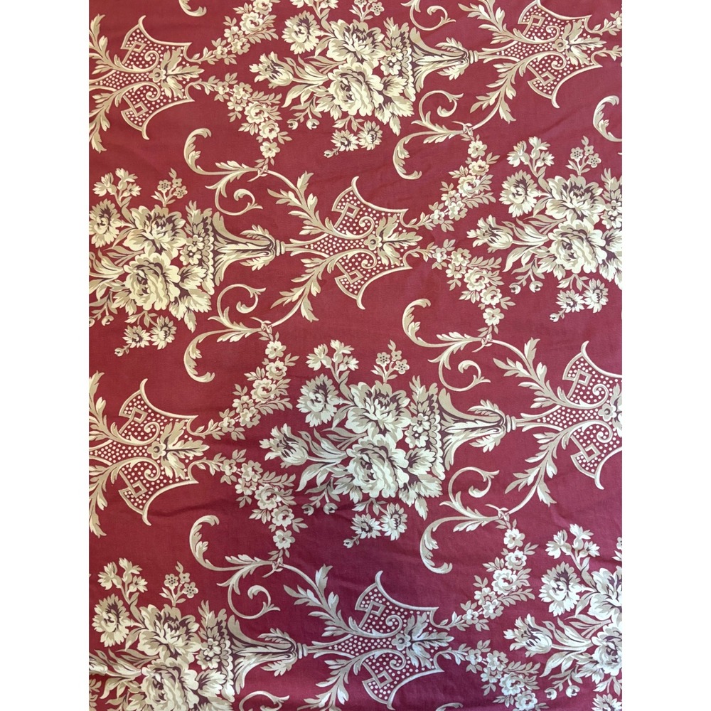 Ralph Lauren Vintage Queen Comforter Burgundy Floral Damask Polka Dot Cotton - Picture 2 of 10